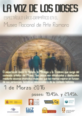 'La voz de los Dioses' evocará el próximo 1 de marzo la historia y la mitología en el Museo de Arte Romano de Mérida