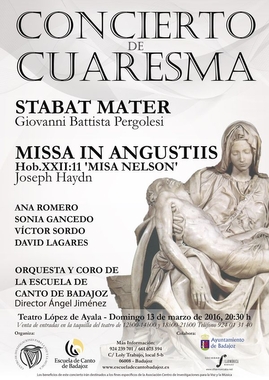 La gran Misa Nelson de Joseph Haydn se interpreta por primera vez en el Concierto Extraordinario de Cuaresma de la Escuela de Canto de Badajoz