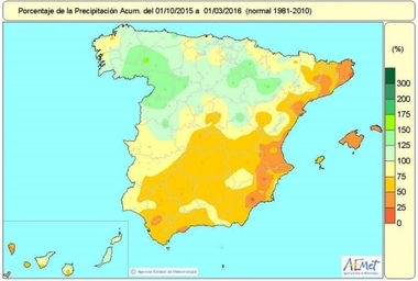 Las precipitaciones superan los valores normales en el norte de Extremadura mientras el sureste sufre un déficit del 25%