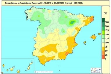 Las lluvias de la primavera logran acabar con la falta de precipitaciones acumuladas desde octubre