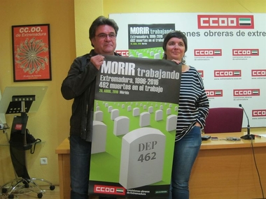 CCOO recordará a las 462 víctimas mortales en accidente de trabajo en Extremadura por el Día de la Salud Laboral