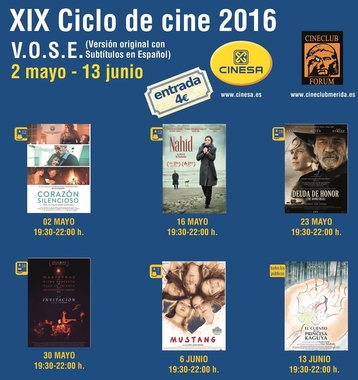 Seis películas componen el XIX Ciclo de Cine en Versión Original de Mérida