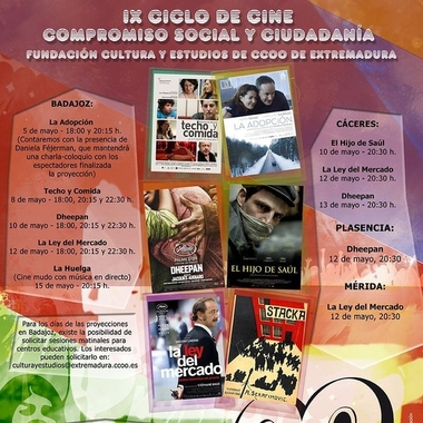 El IX Ciclo de Cine 'Compromiso Social y Ciudadanía' recorrerá varias ciudades extremeñas en mayo