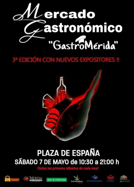 El mercado Gastro Mérida regresa a la Plaza de España de la capital extremeña para dar a conocer productos de la región