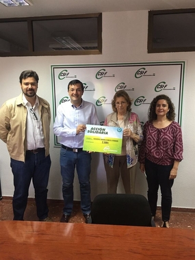 El sindicato CSI-F entrega 2.500 euros a la asociación Down Extremadura recaudados en un curso solidario