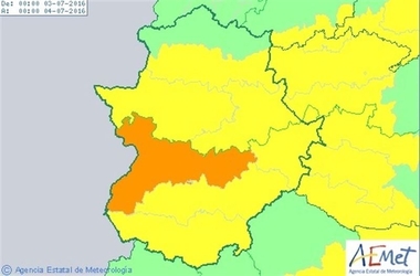 Extremadura estará en alerta por altas temperaturas el domingo, que será de nivel naranja en las Vegas del Guadiana