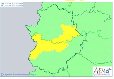 El 112 alerta de temperaturas en torno a los 38 grados este viernes en diversos puntos de Extremadura