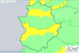 La Aemet activa avisos por temperaturas de hasta 38 grados en varios puntos de Extremadura este miércoles