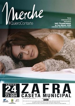 La cantante gaditana Merche actuará en Zafra el 24 de septiembre