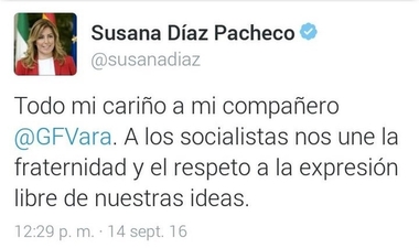 Ola de apoyo a Vara y al debate interno en el PSOE tras un tuit de Susana Díaz en su defensa