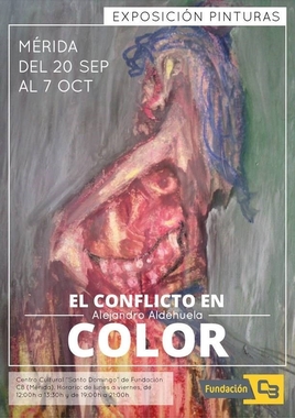 Una exposición de pintura muestra obras de Alejandro Aldehuela en el Centro Cultural de Caja Badajoz en Mérida