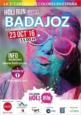 La carrera 'Holi Run' llenará la ciudad de Badajoz de color el 23 de octubre