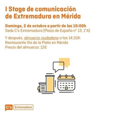 Ciudadanos Extremadura analizará sus grupos digitales en una jornada en Mérida (Badajoz) sobre comunicación en redes