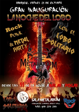 'LA NOCHE DEL LOBO', fiestas todos los viernes en la Universidad del Metal, sala Metalarium