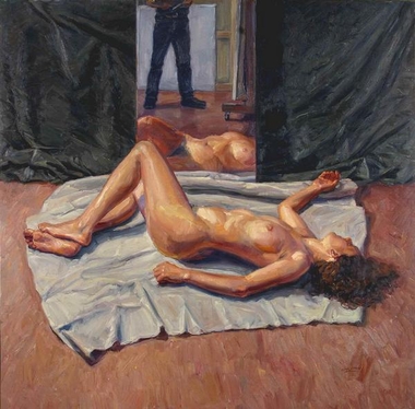 Una exposición en Mérida muestra con 35 óleos la particular visión del retrato y el desnudo del pintor Pérez Espacio