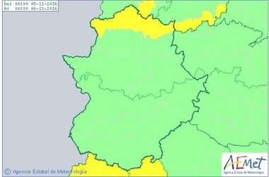 El 112 activa una alerta amarilla por lluvias este sábado en el Norte de Cáceres