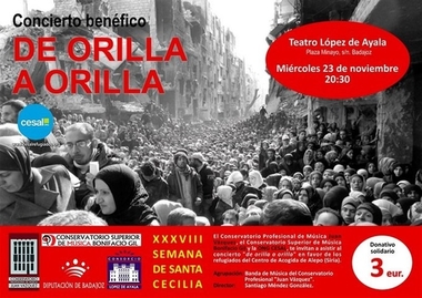 La Banda del Conservatorio Juan Vázquez de Badajoz ofrece este miércoles un concierto a benefico de los refugiados