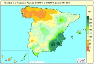 La mitad sur de Extremadura, con menos lluvias de lo normal en el primer trimestre del año hidrológico