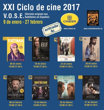 Ocho películas de siete nacionalidades se proyectarán en el XXI Ciclo de Cine en VOSE de Mérida