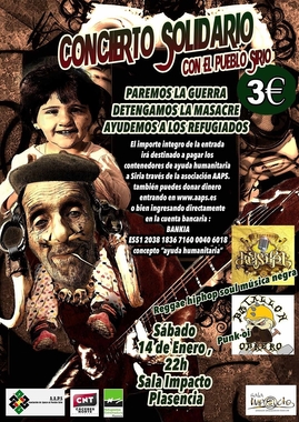 La Plataforma Refugiados Extremadura organiza un concierto solidario en Plasencia (Cáceres) para ayudar al pueblo sirio