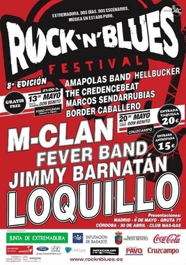 Loquillo, M Clan y Jimmy Barnatán actuarán en el Rock n' Blues Festival de Don Benito