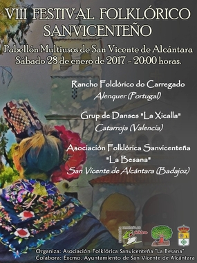 Grupos folklóricos de Portugal y Valencia actúan junto a La Besana en un festival en San Vicente de Alcántara