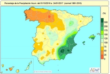 Extremadura no alcanza los valores normales de precipitaciones desde que comenzó el año hidrológico el 1 de octubre