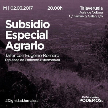 La ruta que explica la propuesta de Podemos sobre mejora del subsidio agrario ha visitado ya 13 localidades extremeñas
