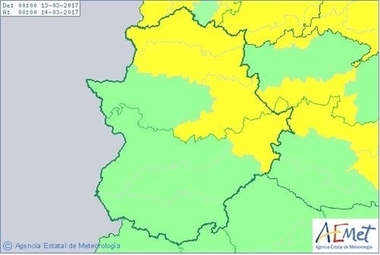 El 112 de Extremadura activa la alerta amarilla por vientos en el norte y este de la región