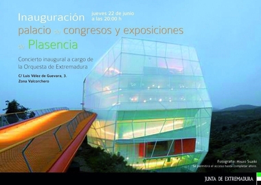 El Palacio de Congresos de Plasencia se inaugura este jueveS con jornada de puertas abiertas y un concierto de la OEx