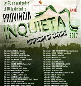 Actuaciones de música y teatro llegan el fin de semana a varias localidades cacereñas de la mano de 'Provincia Inquieta'