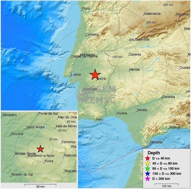 Localizado en Portugal un terremoto que causa temblores en toda Extremadura