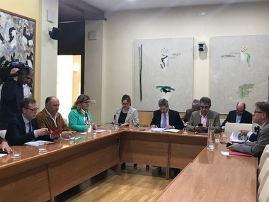 Navarro aborda con los Grupos parlamentarios la actualización de la Estrategia Industrial 2014-2020