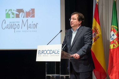 Fernández Vara asiste a la reunión de la Programación Estratégica Logística Común de la Eurociudad Badajoz-Elvas-Campo Maior