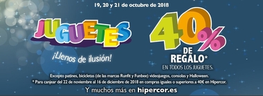 Hipercor adelanta la Navidad con un regalo del 40% de la compra de juguetes este fin de semana