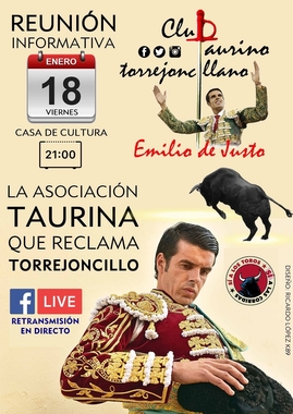 Torrejoncillo fundará este viernes el club taurino Emilio de Justo