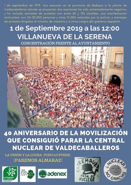 Conmemoración del 40 Aniversario de las movilizaciones que pararon la Central Nuclear de Valdecaballeros