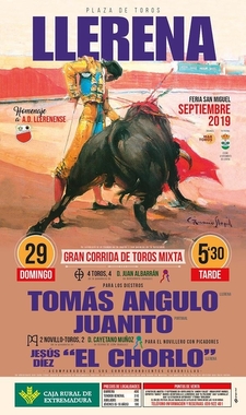 Se ha presentado hoy el cartel de la corrida de toros mixta que se celebrará en el coso de Llerena 