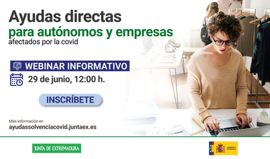 Empresa celebrará el 29 de junio una sesión informativa online sobre las ayudas directas a afectados por la covid-19