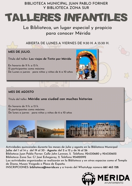 Disfrutar de Mérida a través de la lectura es el objetivo de las actividades infantiles de verano en las bibliotecas municipales