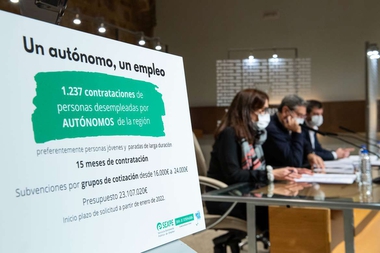 La Junta de Extremadura anuncia la convocatoria de ayudas a la contratación de desempleados por personas trabajadoras autónomas