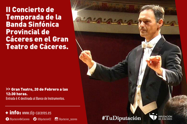 II concierto de Temporada de la Banda Sinfónica Provincial de Cáceres en el Gran Teatro 