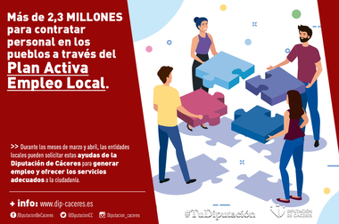 Más de 2,3 millones de euros para la contratación de personal en municipios, a través del Plan Activa Empleo Local