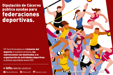 La Diputación publica las ayudas para las federaciones deportivas de Extremadura