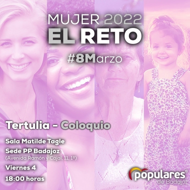 El PP de Badajoz organiza una charla coloquio con motivo del #8M para abordar la visualización y el papel de la mujer en la corresponsabilidad