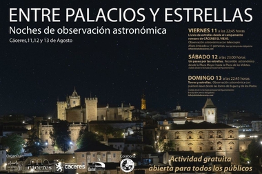 El Ayuntamiento de Cáceres organiza Entre Palacios y Estrellas, una actividad de observación astronómica