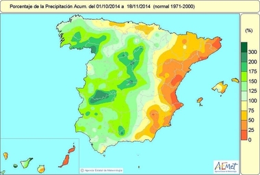 En el centro de Extremadura ha llovido hasta el 50% más de lo que se considera normal en lo que va de año hidrológico