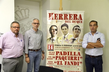 Los diestros Padilla, Paquirri y El Fandi torearán en las Fiestas de Agosto de Herrera del Duque