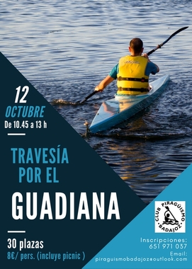 El Club de piragüismo organiza una travesía por el Guadiana 