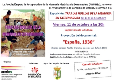 La exposición TRAS LAS HUELLAS DE LA MEMORIA HISTÓRICA llega a CAMPILLO DE LLERENA